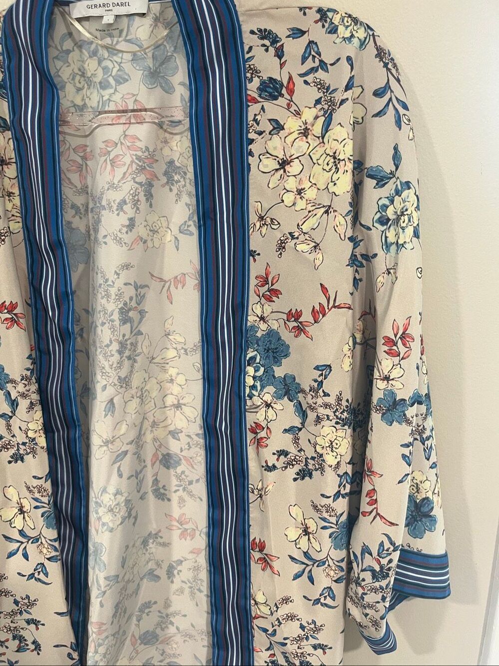 Gerard Darel Adeline Floral Print Kimo Ecru Size 1 - Picture 2 of 5